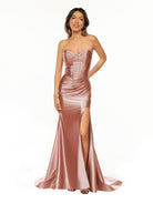 Abby | Sweetheart Fuchsia Pleated Mermaid Long Prom Dress - KissProm