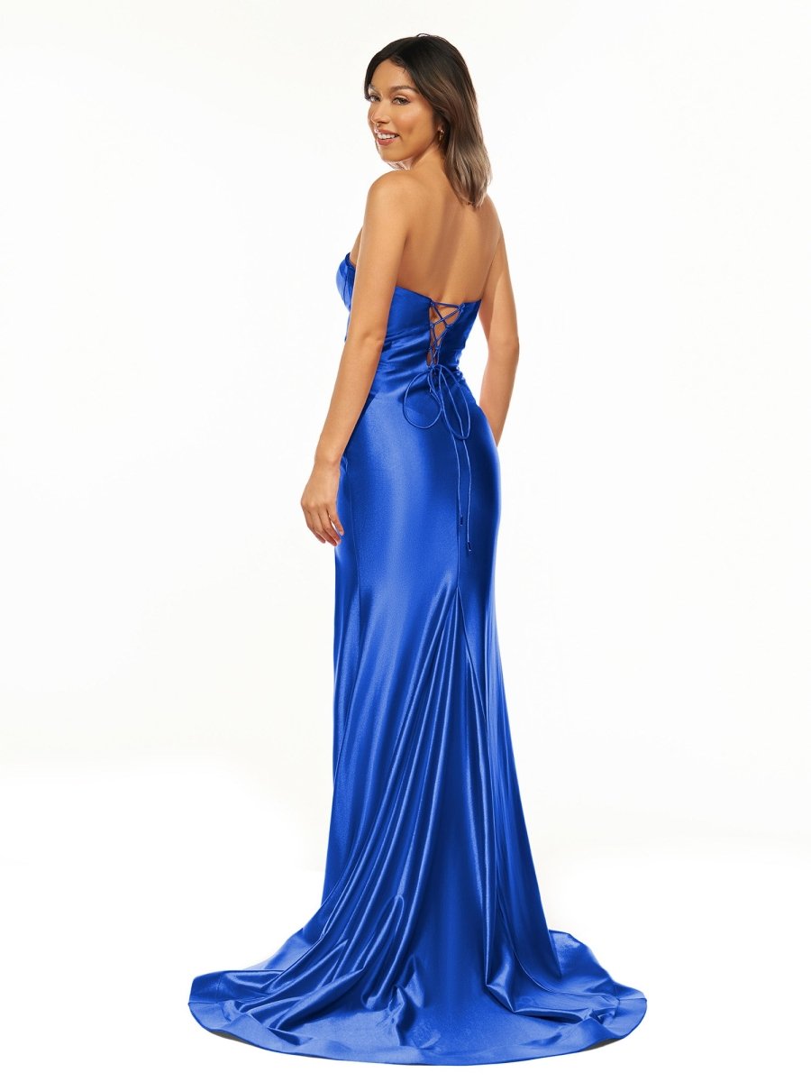 Abby | Sweetheart Fuchsia Pleated Mermaid Long Prom Dress - KissProm