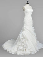 KissDress-Sweetheart Mermaid Organza Wedding Dress With Ruching and Ruffles