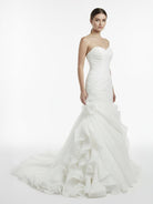 KissDress-Sweetheart Mermaid Organza Wedding Dress With Ruching and Ruffles