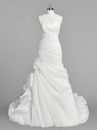 KissDress-Sweetheart Mermaid Organza Wedding Dress With Ruching and Ruffles