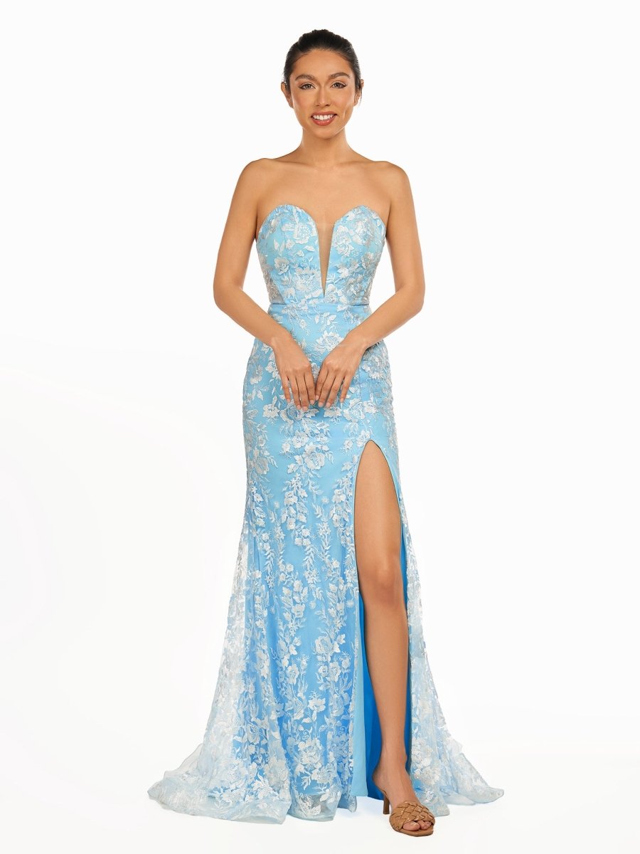 Alexandria |Mermaid Sweetheart Lace Prom Dress with Detachable Sleeves - KissProm