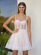 Jeantte | Sweetheart Spaghetti Straps Black Short Tulle Homecoming Dress - KissProm