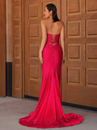 Telah | Glitter Mermaid Yellow Sweetheart Cut - out Long Prom Dress with Beading - KissProm