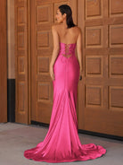 Telah | Glitter Mermaid Yellow Sweetheart Cut - out Long Prom Dress with Beading - KissProm