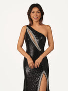 Tove | Orange One Sholder Sequins Mermaid Prom Dresses with Slit - KissProm