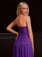 Tyrone | Strapless Keyhole Pleated A - Line Prom Dress - KissProm