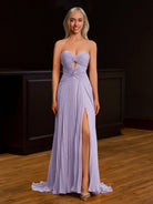 Tyrone | Strapless Keyhole Pleated A - Line Prom Dress - KissProm