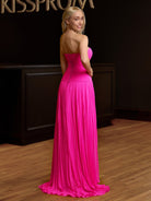 Tyrone | Strapless Keyhole Pleated A - Line Prom Dress - KissProm