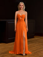 Tyrone | Strapless Keyhole Pleated A - Line Prom Dress - KissProm