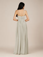 KissDress-Ursa Dove Gray A Line Chiffon Halter Neck Long Bridesmaid Dress with Pleats