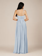 KissDress-Ursa Ice A Line Chiffon Halter Neck Long Bridesmaid Dress with Pleats
