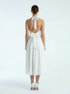 KissDress-Sebella  Vintage Tea-Length Chiffon Wedding Dress With Halter Neck and Bow