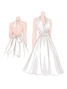 KissDress-Sebella  Vintage Tea-Length Chiffon Wedding Dress With Halter Neck and Bow