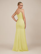 KissDress-Virelai Buttercup Sheath Scoop Neck Chiffon Long Bridesmaid Dress
