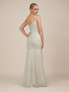 KissDress-Virelai Dove Gray Sheath Scoop Neck Chiffon Long Bridesmaid Dress
