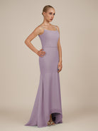 KissDress-Virelai Dusk Sheath Scoop Neck Chiffon Long Bridesmaid Dress