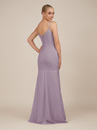 KissDress-Virelai Dusk Sheath Scoop Neck Chiffon Long Bridesmaid Dress