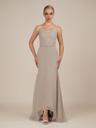 KissDress-Virelai Frost Sheath Scoop Neck Chiffon Long Bridesmaid Dress