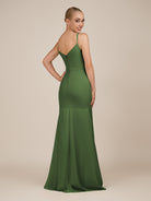 KissDress-Virelai Moss Sheath Scoop Neck Chiffon Long Bridesmaid Dress