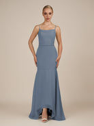 KissDress-Virelai Neptune Sheath Scoop Neck Chiffon Long Bridesmaid Dress
