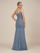 KissDress-Virelai Neptune Sheath Scoop Neck Chiffon Long Bridesmaid Dress