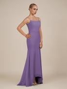 KissDress-Virelai Tahiti Sheath Scoop Neck Chiffon Long Bridesmaid Dress