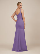 KissDress-Virelai Tahiti Sheath Scoop Neck Chiffon Long Bridesmaid Dress