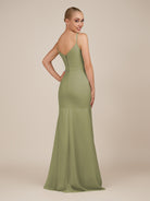 KissDress-Virelai Thyme Sheath Scoop Neck Chiffon Long Bridesmaid Dress