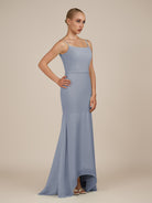 KissDress-Virelai Twilight Sheath Scoop Neck Chiffon Long Bridesmaid Dress