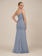 KissDress-Virelai Twilight Sheath Scoop Neck Chiffon Long Bridesmaid Dress