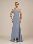 KissDress-Virelai Twilight Sheath Scoop Neck Chiffon Long Bridesmaid Dress