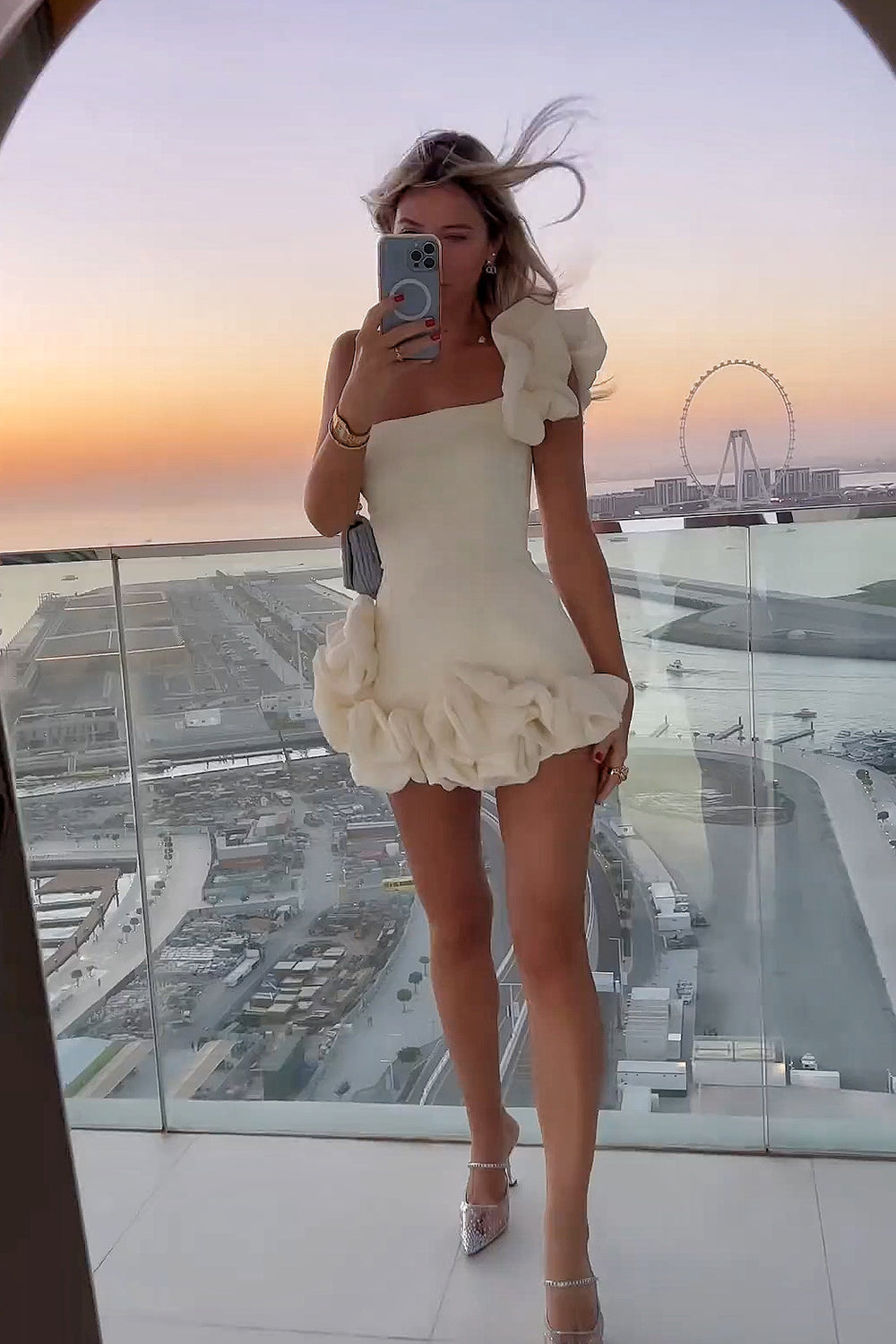 White Strapless Bodycon Homecoming Dress With Ruffles