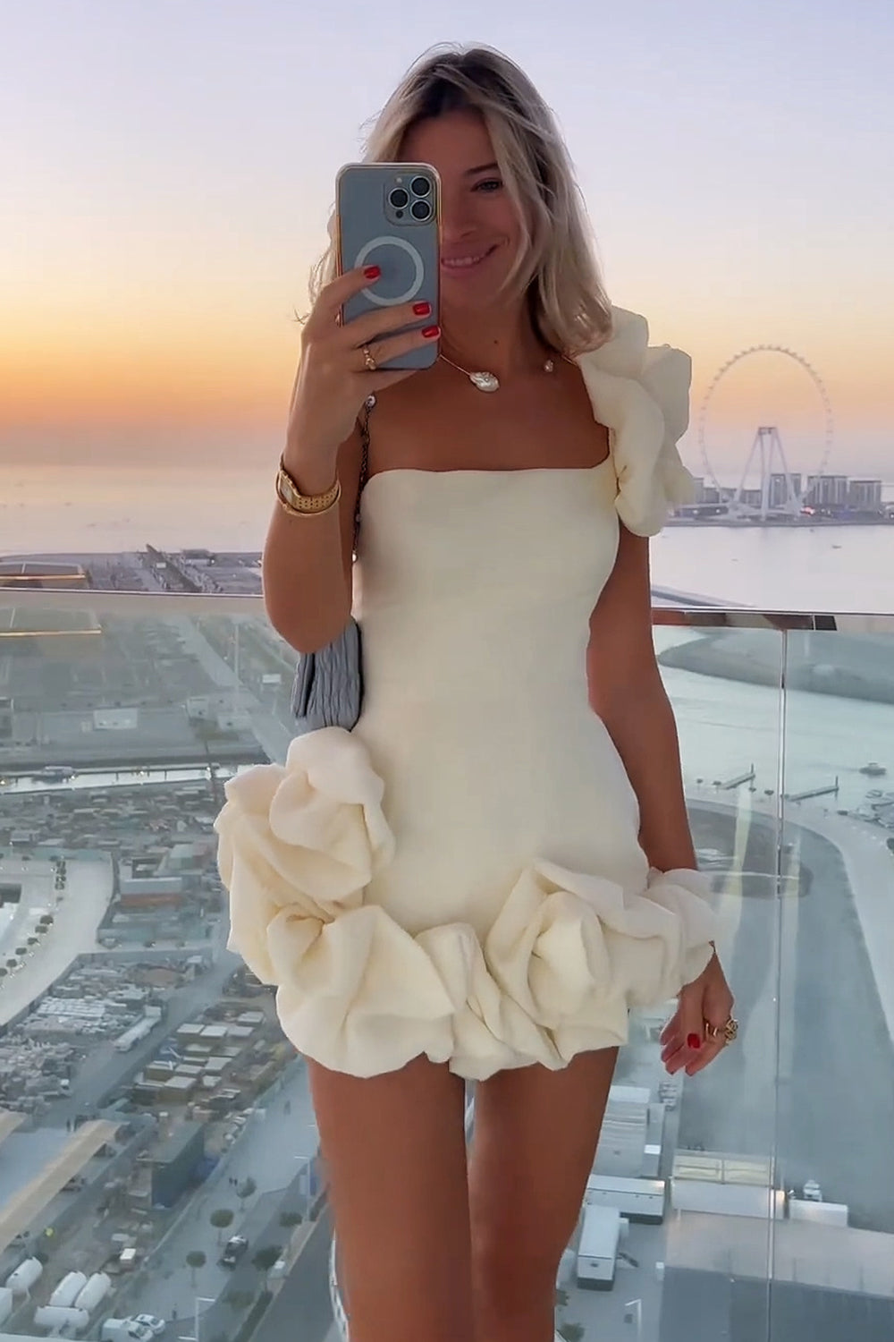 White Strapless Bodycon Homecoming Dress With Ruffles