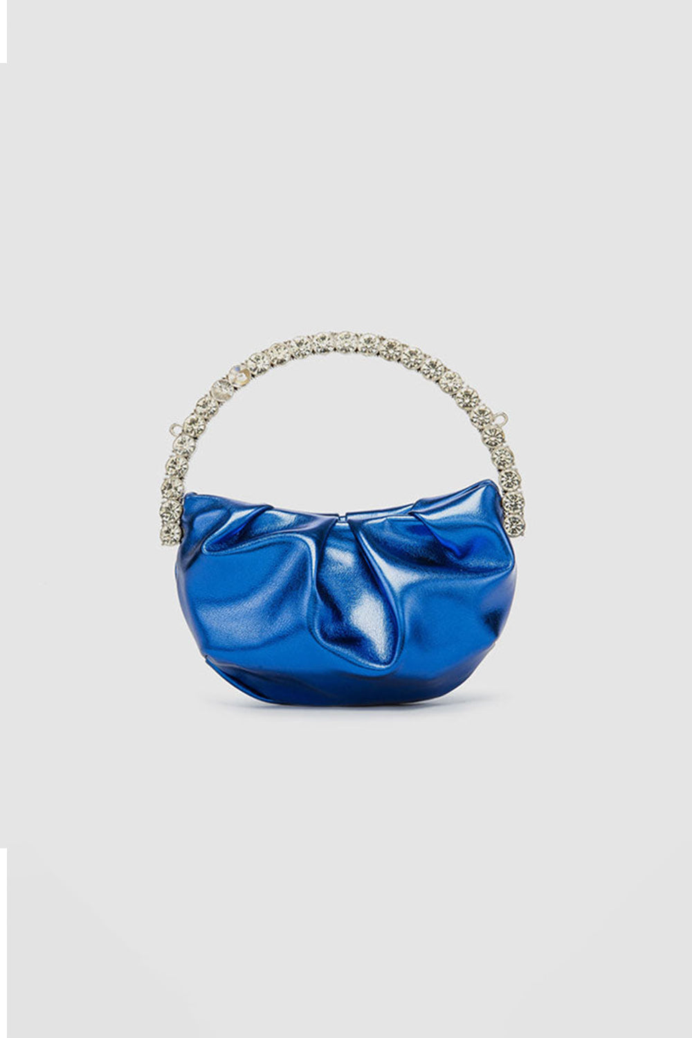 Women¡¯s Rhinestone Handle Metallic Slouchy Evening Clutch Bags