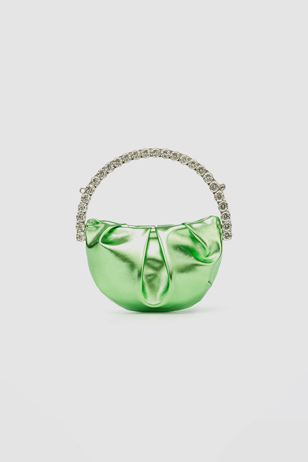 Women¡¯s Rhinestone Handle Metallic Slouchy Evening Clutch Bags
