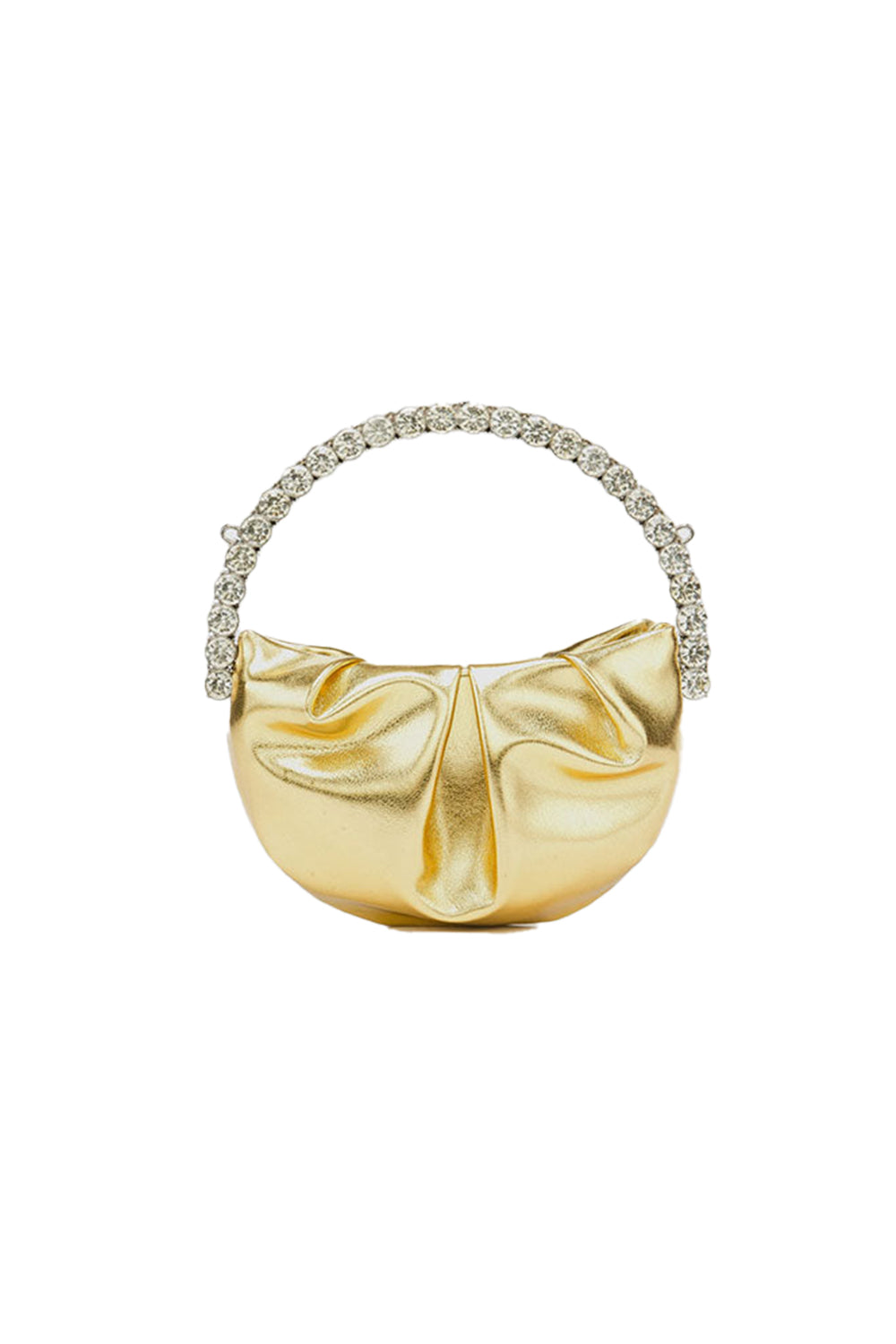 Women¡¯s Rhinestone Handle Metallic Slouchy Evening Clutch Bags