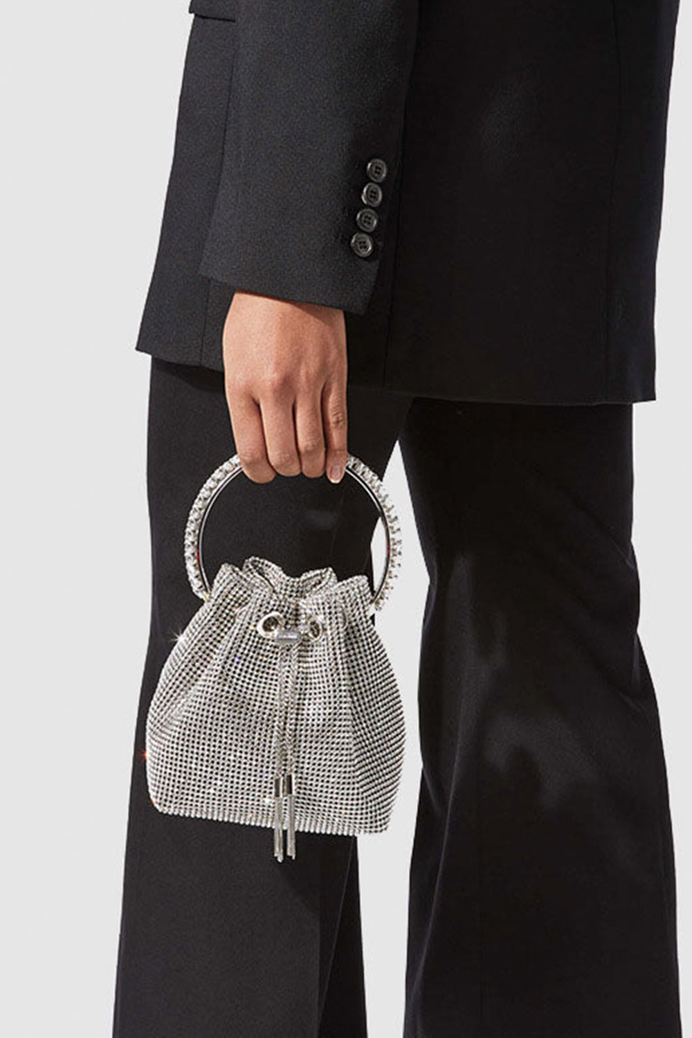 Women¡¯s Small Rhinestone Clutch Bucket Bags