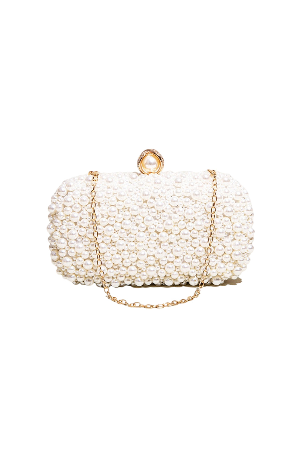 Women¡¯s White Pearls Beaded Evening Clutch Bags