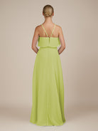 KissDress-Wynne Lemon Sorbet A Line Chiffon Halter Neck Ruffled Overlay Long Bridesmaid Dress