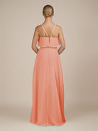 KissDress-Wynne Rosette A Line Chiffon Halter Neck Ruffled Overlay Long Bridesmaid Dress
