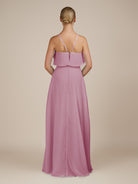 KissDress-Wynne Vintage Mauve A Line Chiffon Halter Neck Ruffled Overlay Long Bridesmaid Dress