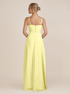 KissDress-Ysolina Buttercup A Line Sweetheart Chiffon Pleated Long Bridesmaid Dress with Slit