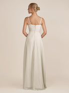 KissDress-Ysolina Dove Gray A Line Sweetheart Chiffon Pleated Long Bridesmaid Dress with Slit