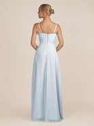 KissDress-Ysolina Ice A Line Sweetheart Chiffon Pleated Long Bridesmaid Dress with Slit