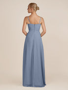 KissDress-Ysolina Neptune A Line Sweetheart Chiffon Pleated Long Bridesmaid Dress with Slit