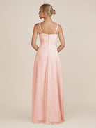 KissDress-Ysolina Rose Petal A Line Sweetheart Chiffon Pleated Long Bridesmaid Dress with Slit