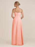 KissDress-Ysolina Rosette A Line Sweetheart Chiffon Pleated Long Bridesmaid Dress with Slit