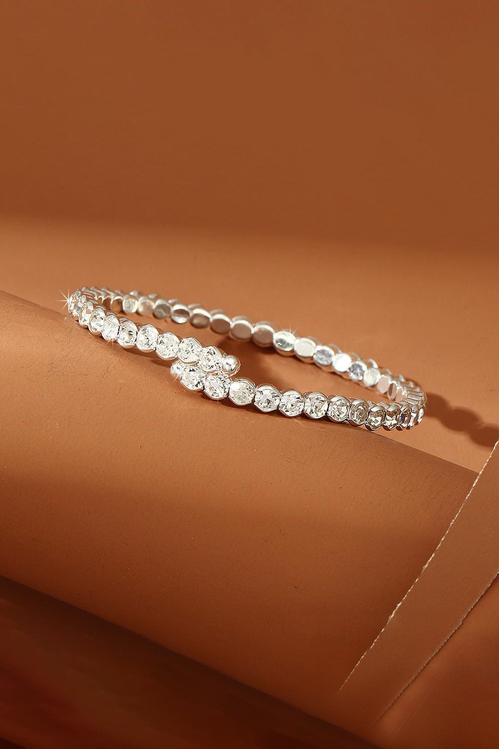 Zirconia Tennis Silver Strencth Round Cuff Bracelets