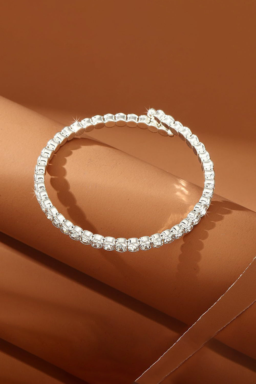 Zirconia Tennis Silver Strencth Round Cuff Bracelets
